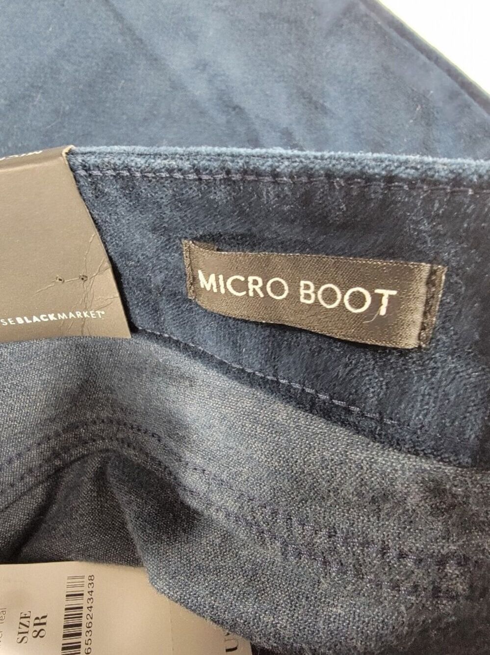 NEW White House Black Market WHBM Velvet Mini Boot Stretch Women's 8 Teal Pants - Picture 4 of 12